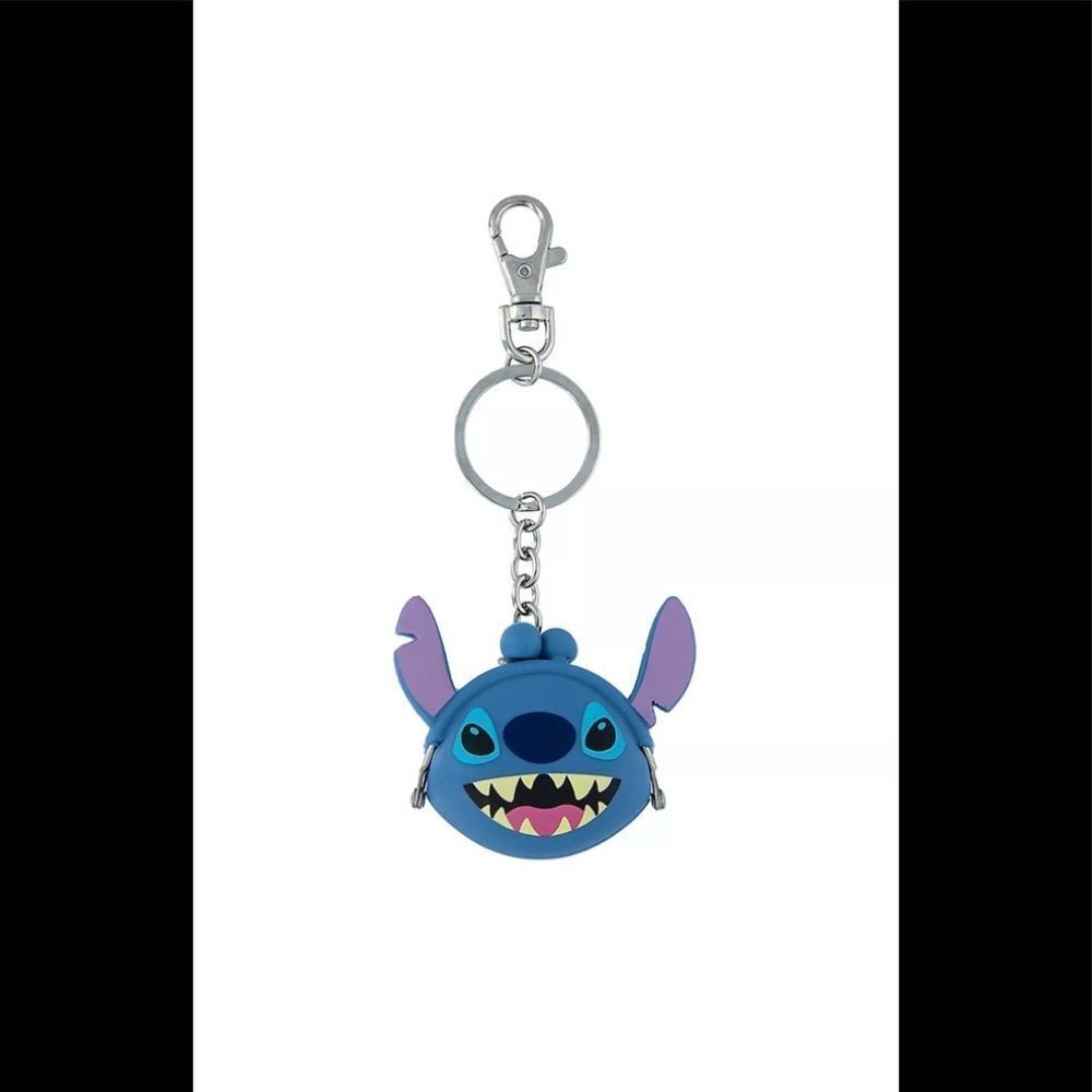 Disney Parks Stitch Coin Purse Silicone‎ Keychain New with Tags